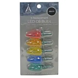 Christmas Lights Led Replacement Bulb, C6, Multi-Color, 5-Pk. 1