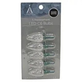 Christmas Lights Led Replacement Bulb, C6, Warm White, 5-Pk. 1