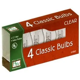 Christmas Lights Replacement Bulb, C7, Clear, 4-Pk. 1