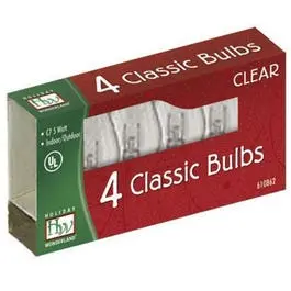 Christmas Lights Replacement Bulb, C7, Clear Twinkling, 4-Pk. 1