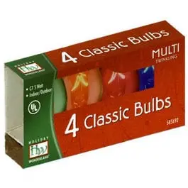 Christmas Lights Replacement Bulb, C7, Multi-Color Twinkling, 4-Pk. 1