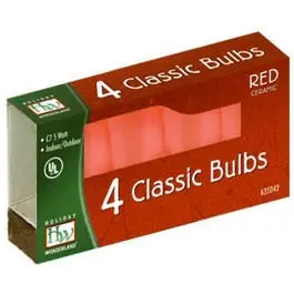 Christmas Lights Replacement Bulb, C7, Red Ceramic, 4-Pk. 1