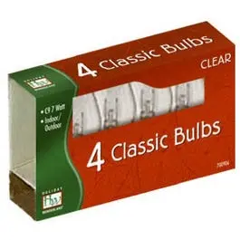 Christmas Lights Replacement Bulb, C9, Clear, 4-Pk. 1