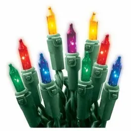 Christmas String To String Light Set, Multi/Green Wire, 100-Ct. 1