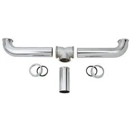 Chrome 2-Bowl Center Outlet Drain 1