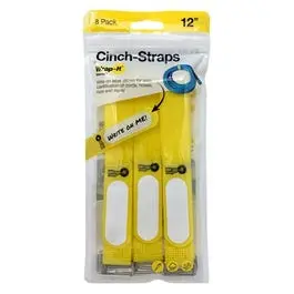 Cinch-Strap Storage Straps, Yellow, 12-In., 8-Pk. 1