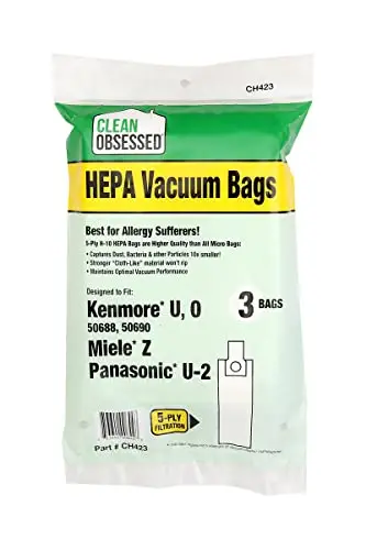 Clean Obsessed Kenmore & Panasonic Vacuum Cleaner Bags Type U, O & U-2 Hepa 1