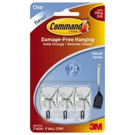 Clear Hooks W/ Clear Adhesive Strips 1