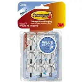 Clear Wire Hooks W/ Adhesive Strips, 9-Hook Pack 1