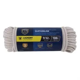 Clothesline, Diamond Braided Cotton, 7/32-In. X 100-Ft. 1