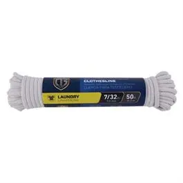 Clothesline, Diamond Braided Cotton, 7/32-In. X 50-Ft. 1