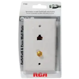 Coax Wall Plate, Cat5/6 1