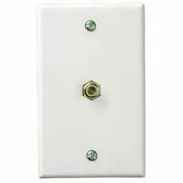 Coaxial Cable Wall Plate, White 1