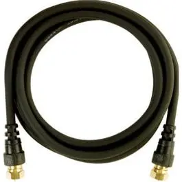 Coaxial Cable With F Connectors, Black, 6-Ft. 1
