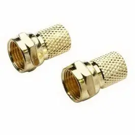 Coaxial F Twist On End Connector, 2-Pk. 1