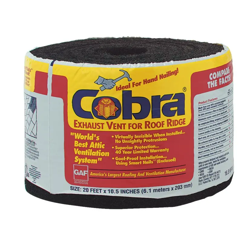 Cobra 20 Ft. Hand-Nailed Rolled Ridge Vent 1