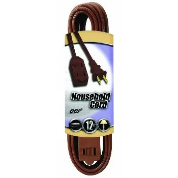 Coleman Cable 09403 Indoor Cube Tap Extension Cord, Brown ~ 12 Ft Cord 1