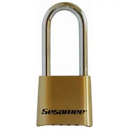 Combination Lock, 4-Dial, Brass, 2-7/8-In. 1