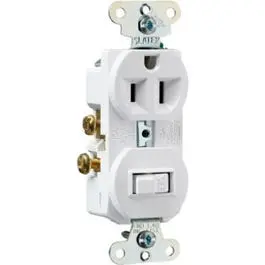 Combination Switch & Outlet, White 1