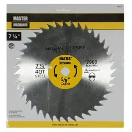 Combo/Rip Steel Circular Saw Blade, 40 Teeth, 7-1/4-In. 1