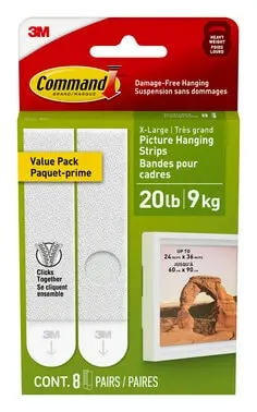 Command™ 20 Lb X-Large White Picture Hanging Strips 1