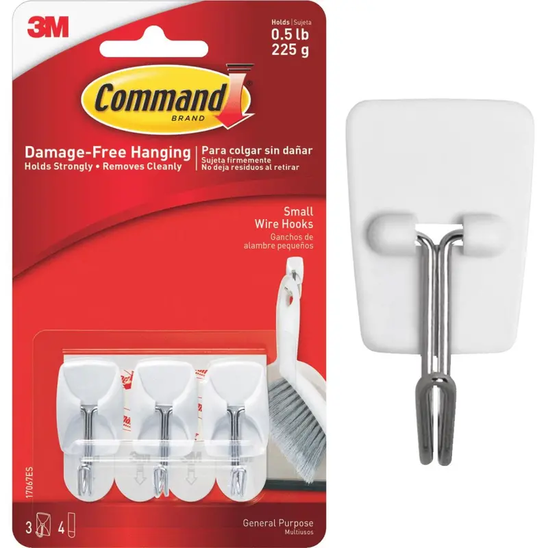 Command 3/4 In. X 1-5/8 In. Wire Adhesive Hook (3 Pack) 1