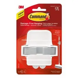 Command Broom Gripper Hook, White 1