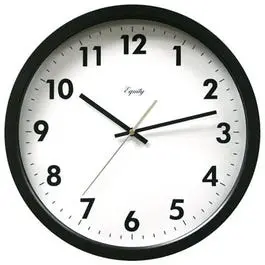 Commercial Wall Clock, Black, 14-In. 1