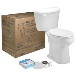 Complete Toilet-To-Go Kit, Low-Flow, White, Round Bowl 1