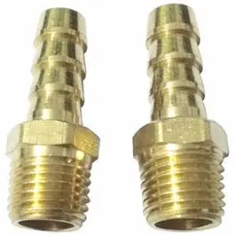 Compressor Hose End, 3/8 Barb X 3/8-In. Mnpt, 2-Pk. 1