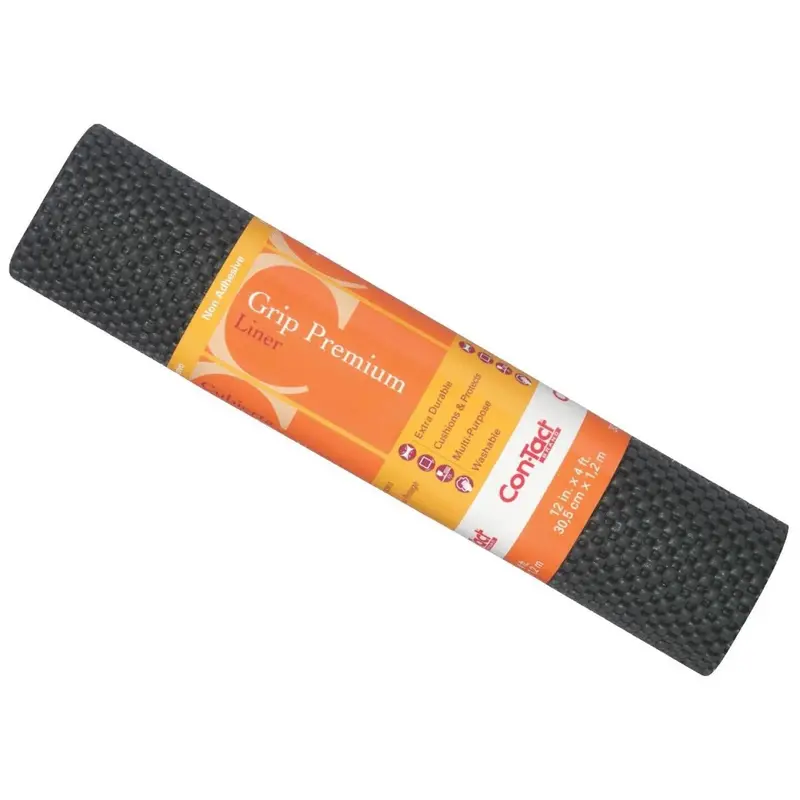 Con-Tact 12 In. X 4 Ft. Black Grip Premium Non-Adhesive Shelf Liner 1