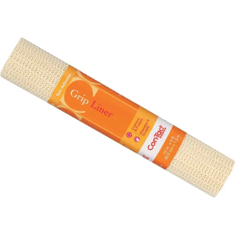 Con-Tact 12 In. X 5 Ft. Almond Beaded Grip Non-Adhesive Shelf Liner 1