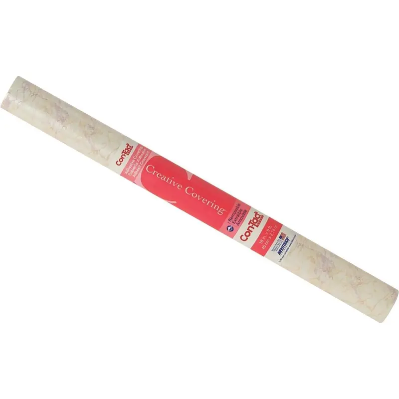 Con-Tact Creative Covering 18 In. X 9 Ft. Beige Marble Self-Adhesive Shelf Liner 1