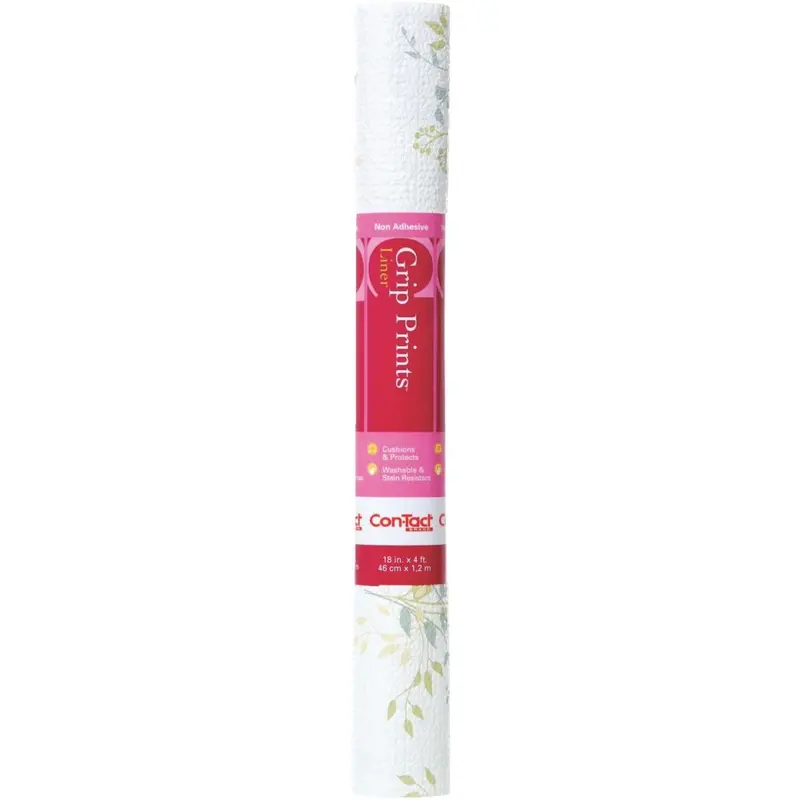 Con-Tact Grip Print 18 In. X 4 Ft. Aloe Non-Adhesive Shelf Liner 1