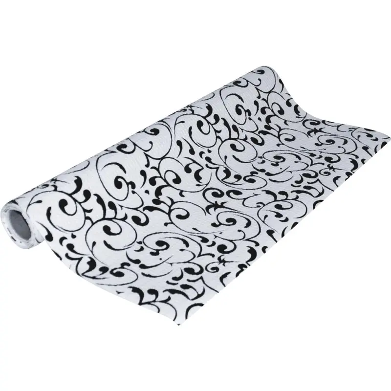 Con-Tact Grip Print 18 In. X 4 Ft. Black Non-Adhesive Shelf Liner 1