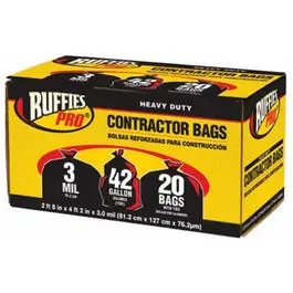 Contractor Bags, Black, 42-Gal., 20-Pk. 1