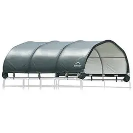 Corral Shelter, 12-Ft. X 12-Ft., Green Cover, Steel Frame, Water Resistant, Panels Not Included 1