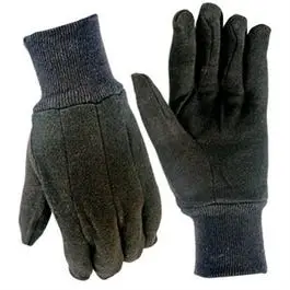Cotton Jersey Gloves, Brown, Men's L, 6-Pk. 1