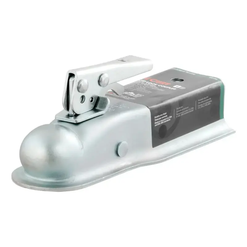 Curt 2" Straight-Tongue Coupler With Posi-Lock 2-1/2" Channel, 3,500 Lbs, Zinc #25135 1
