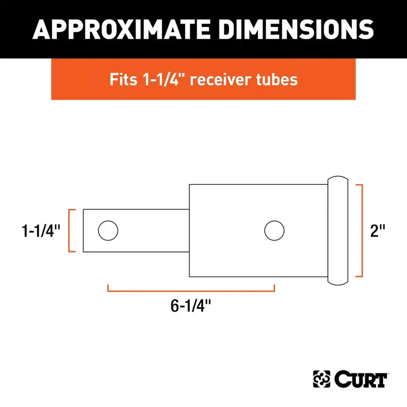 Curt Receiver Tube Adapter (1-1/4" To 2" Shank, Not For Towing Use, 6-1/4" Length) #45785 2