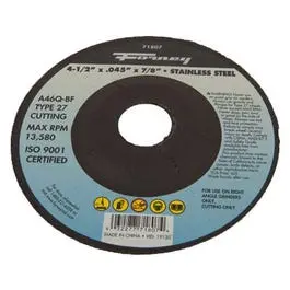 Cutting Wheel, Type 27, 4.5 X .045-In. 1
