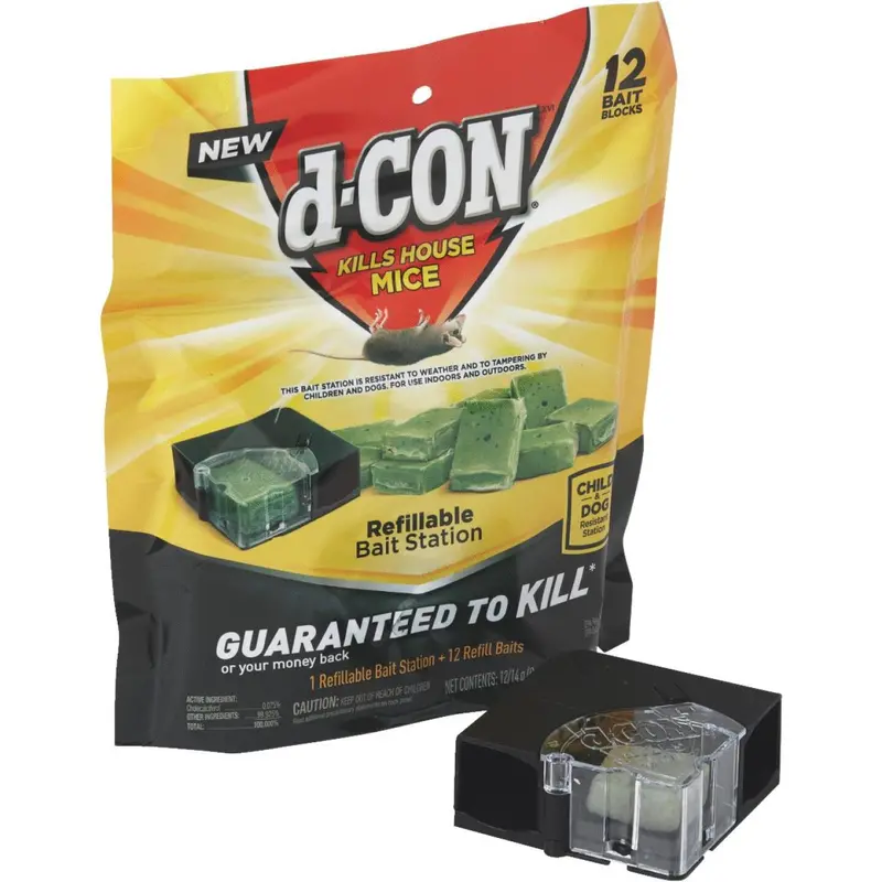 D-Con Refillable Corner Fit Mouse Bait Station (12-Refill) 1
