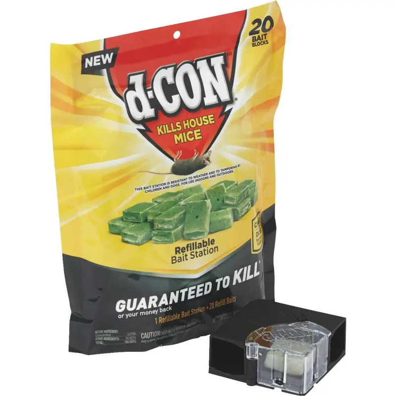 D-Con Refillable Corner Fit Mouse Bait Station (20-Refill) 1