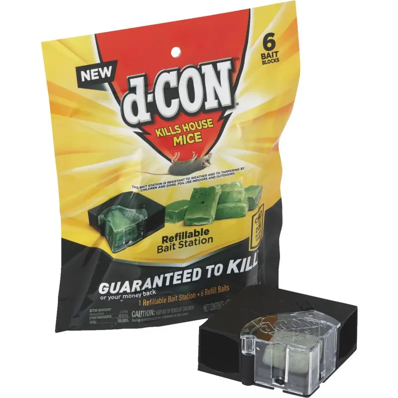 D-Con Refillable Corner Fit Mouse Bait Station (6-Refill) 1