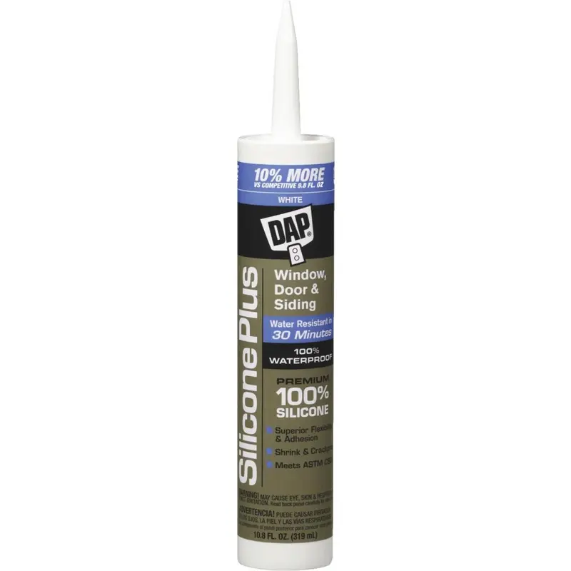 Dap 10.8 Oz. Silicone Plus Premium Window Door & Siding Silicone Sealant, White 1