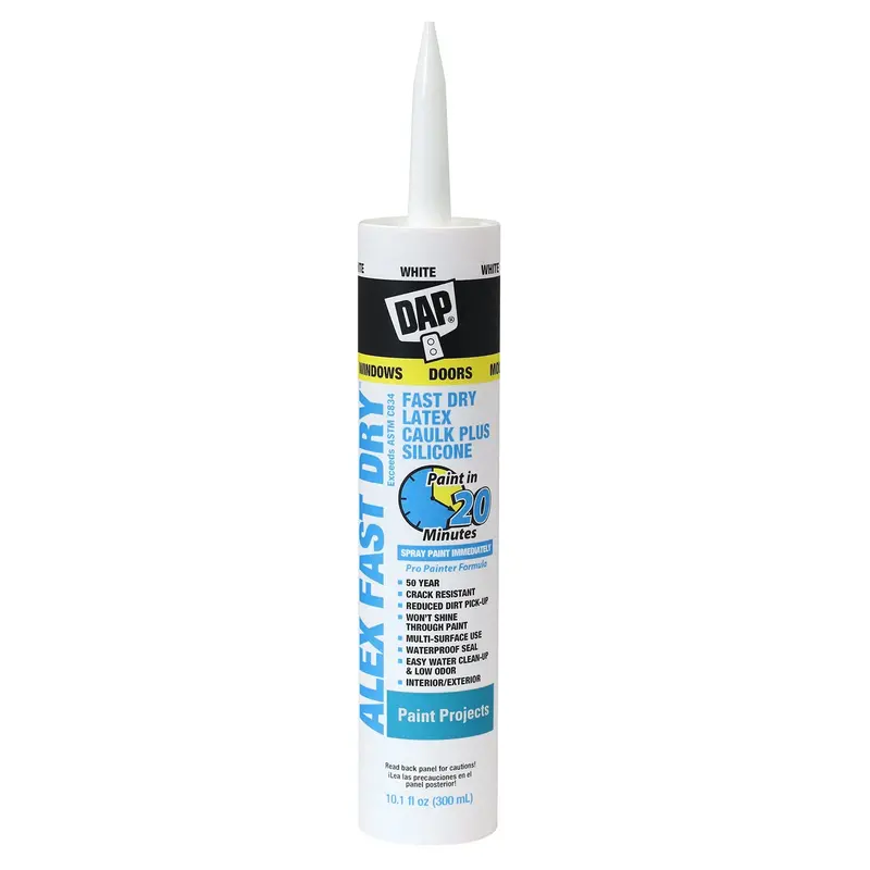 Dap Alex Fast Dry® Acrylic Latex Caulk Plus Silicone White 10.1 Oz. 1