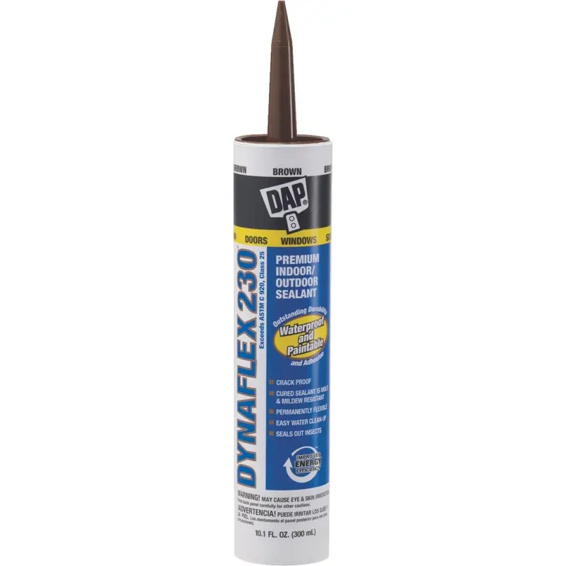Dap Dynaflex 230 10.1 Oz. 100% Waterproof Window, Door, Siding & Trim Elastomeric Sealant, Brown 1