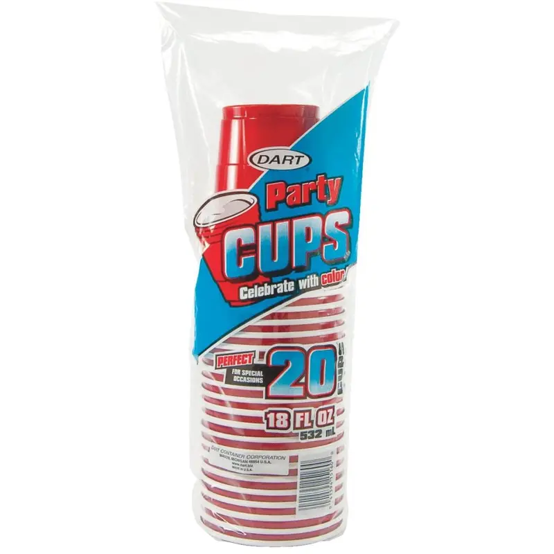 Dart 18 Oz. Red Plastic Cup (20-Pack) 1