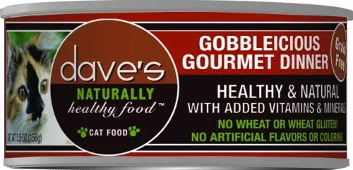 Dave's Naturally Healthy Gobbleicious Gourmet Dinner Canned Cat Food 1