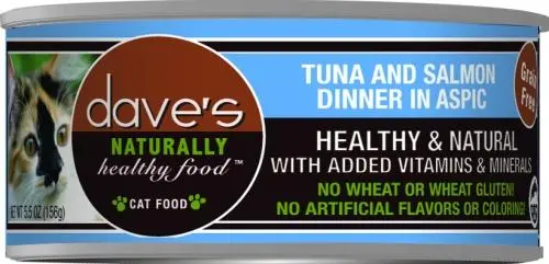 Dave's Naturally Healthy Tuna And Salmon Dinner In Aspic Canned Cat Food 1